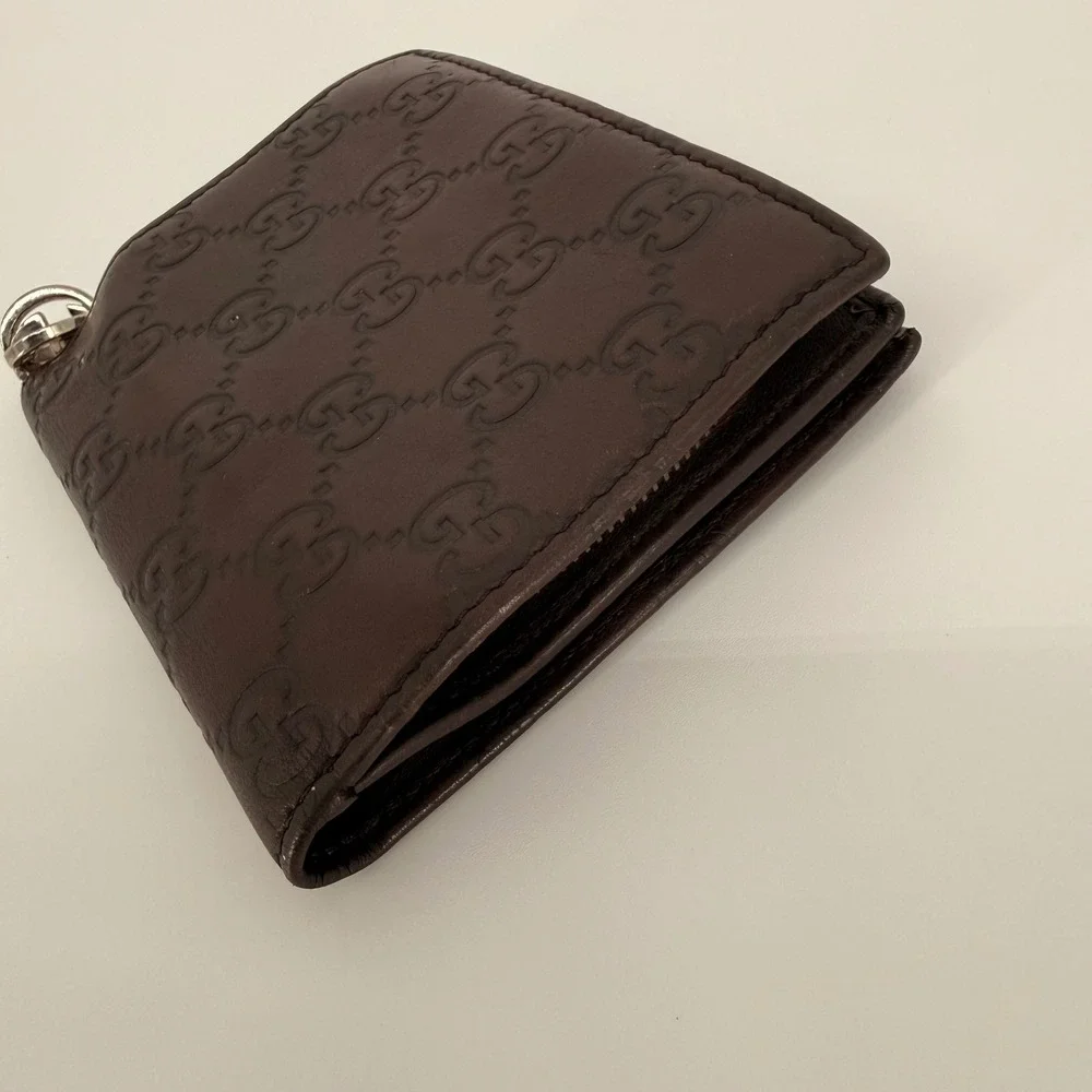 Gucci Wallet Mens Brown Guccissima Leather GG Monogram Bifold Luxury Charm